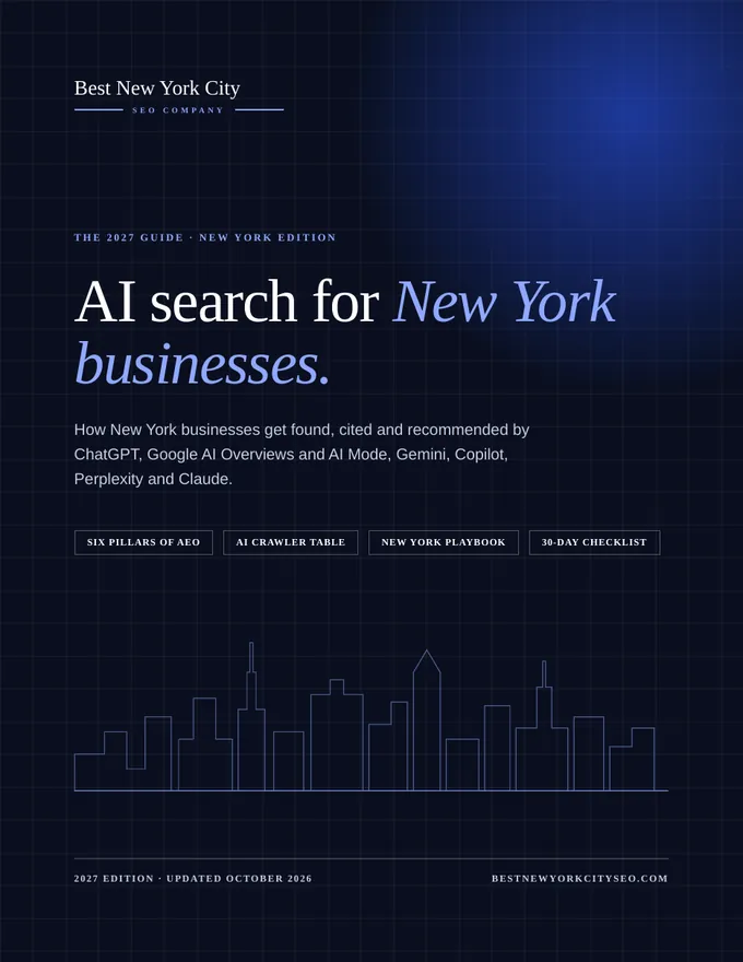 Cover of The 2027 Guide to AI Search for New York Businesses
